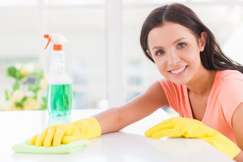 New home move in cleaning in a bright kitchen