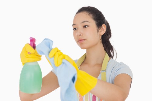 Professional window cleaning on a home exterior