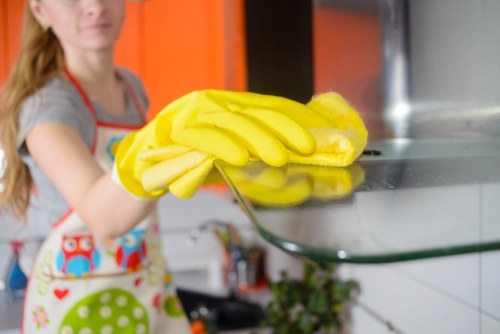 Baking soda and cleaning supplies for mattress care